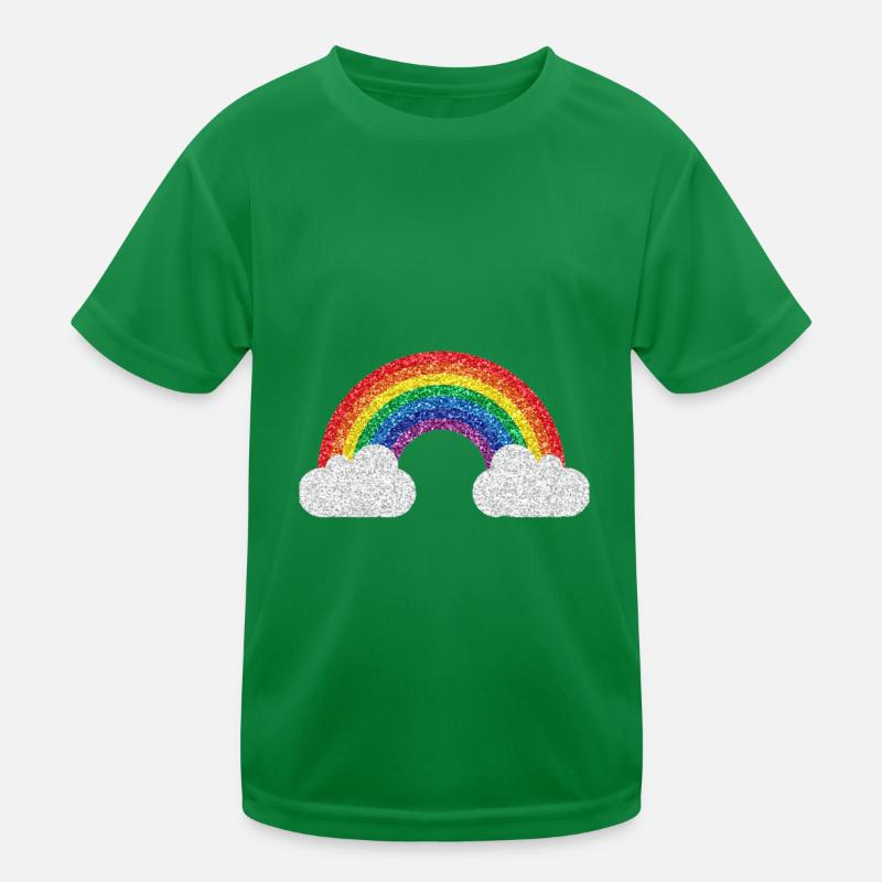 Glitzer Regenbogen Kinder Funktions-T-Shirt