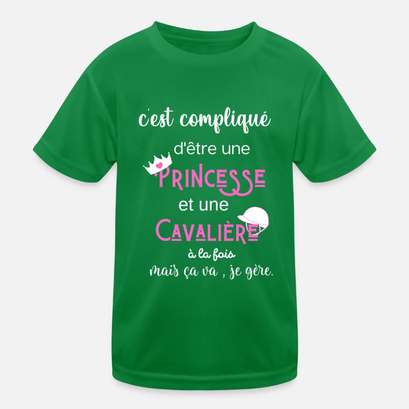 c'est compliqué princesse et cavalière humour T-shirt sport Enfant