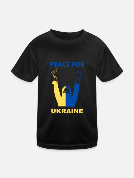 PEACE FOR UKRAINE - Kids Functional T-Shirt - black