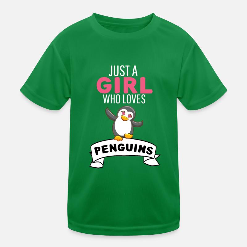 Nur ein Mädchen das Pinguine liebt Pinguin Kinder Funktions-T-Shirt