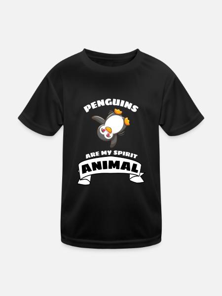 Antarctic Zoo Animal Funny Gift Penguin - Kids Functional T-Shirt - black - Front
