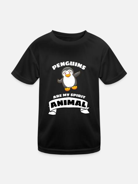 Bird Funny Gift Antarctic Animal Penguin - Kids Functional T-Shirt - black - Front