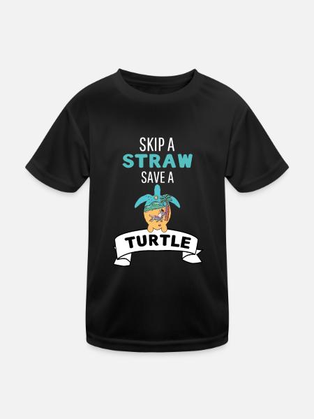 Fun Gift Summer Beach Turtle - Kids Functional T-Shirt - black - Front