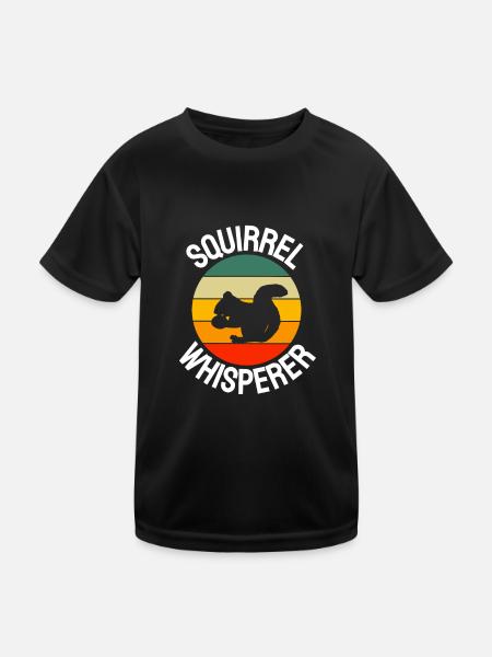 Animal Lovers Forest Animal Retro Squirrel - Kids Functional T-Shirt - black - Front