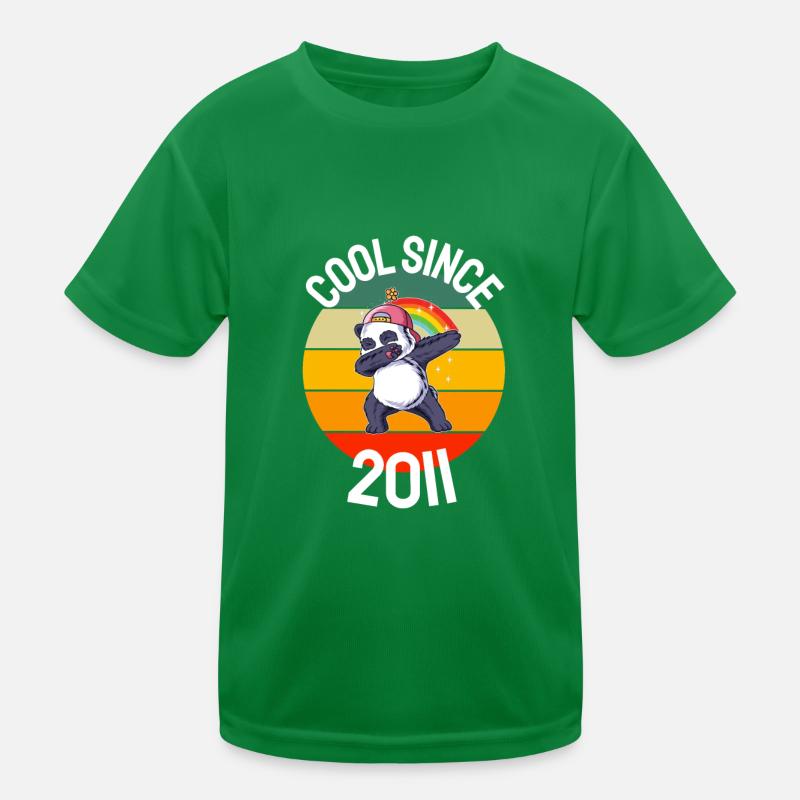 Cool Since 2011 Retro Dabbing Panda 11th Birthday Kids Functional T-Shirt