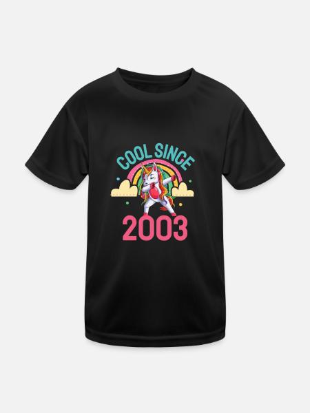 Cool depuis 2003 Dabbing Unicorn 19ème anniversaire - T-shirt sport Enfant - noir - Devant