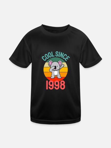 Cool seit 1998 Retro Dabbing Koala 24. Geburtstag - Kinder Funktions-T-Shirt - Schwarz - Vorne