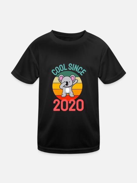 Cool since 2020 Retro Dabbing Koala 2nd Birthday - Kids Functional T-Shirt - black - Front