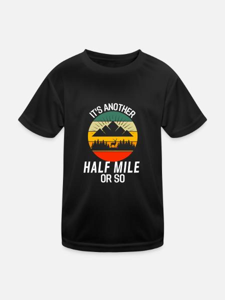 Mountains Hikers Funny Gift Retro Hiking - Kids Functional T-Shirt - black - Front