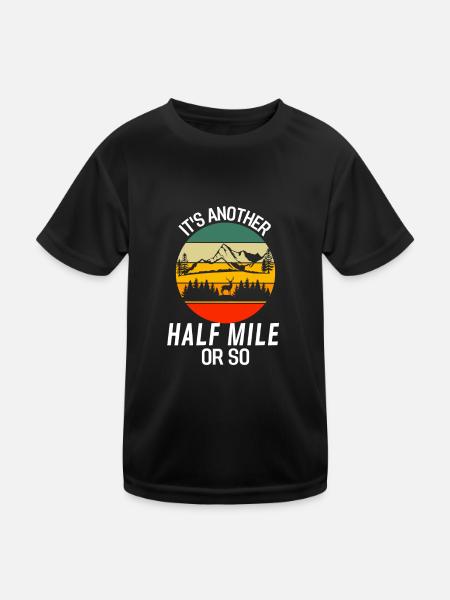 Funny Gift Retro Deer Nature Hiking - Kids Functional T-Shirt - black - Front