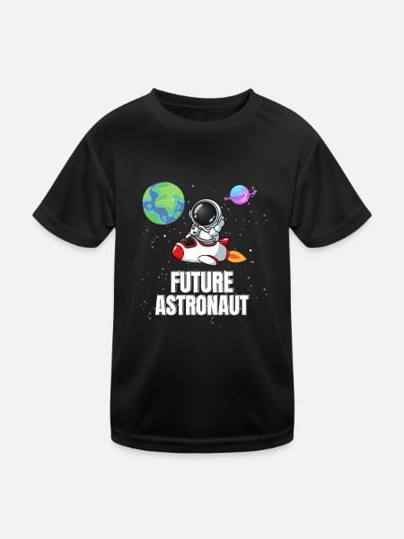 Universe Space Rocket Future Astronaut - Kids Functional T-Shirt - black - Front
