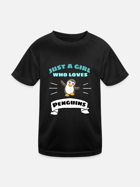 Animal Lovers Zoo Animal Girl Gift Penguin - Kids Functional T-Shirt - black - Front