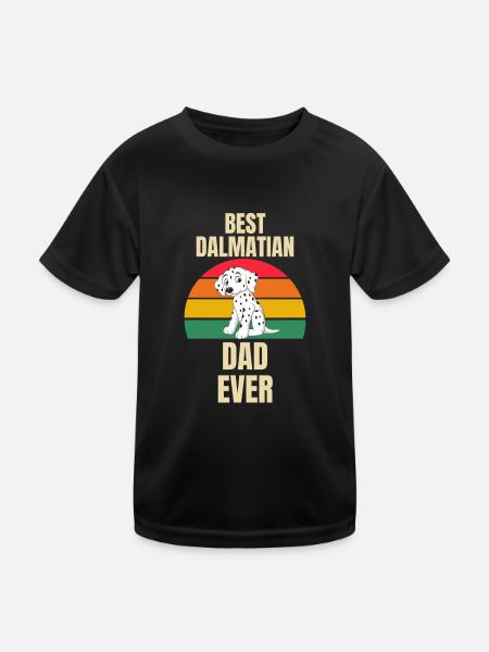 Retro Vatertag Hunde Papa Geschenk Dalmatiner - Kinder Funktions-T-Shirt - Schwarz - Vorne