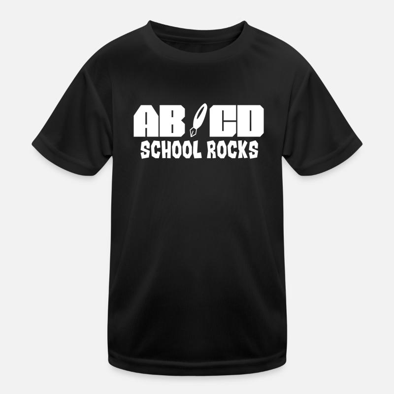 Schule Schüler Lehrer ABCD School Rocks Kinder Funktions-T-Shirt