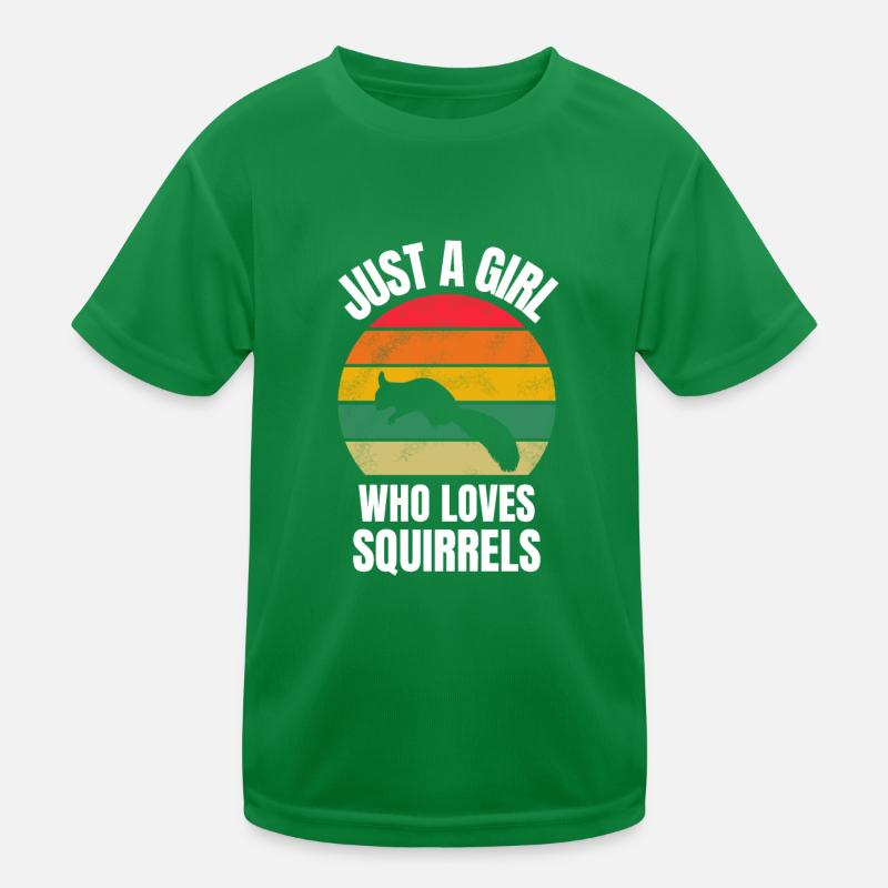 Retro Eichhörnchen Mädchen Kinder Funktions-T-Shirt