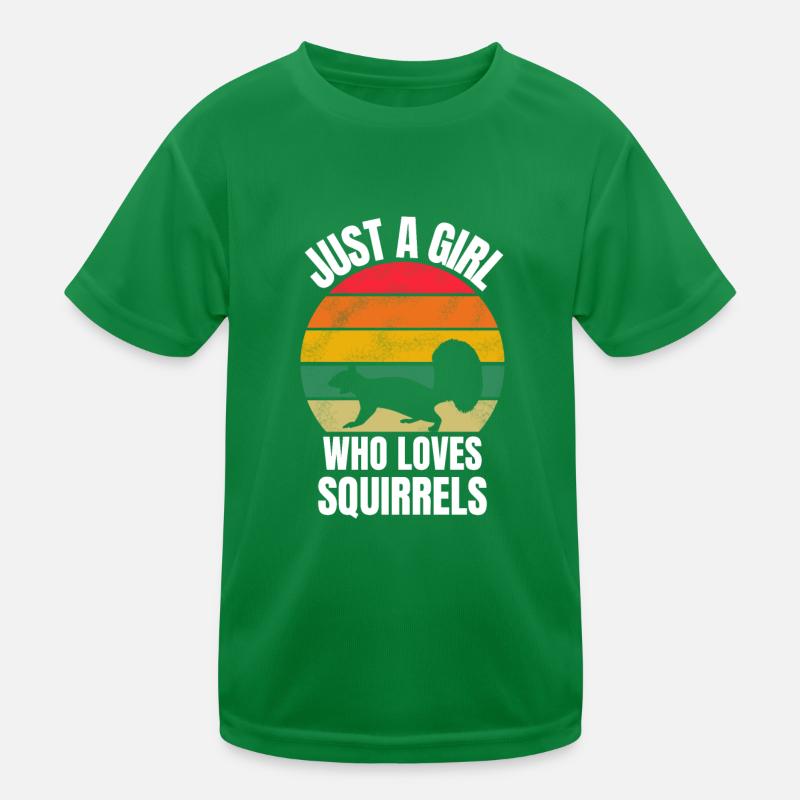 Waldbewohner Natur Mädchen Retro Eichhörnchen Kinder Funktions-T-Shirt