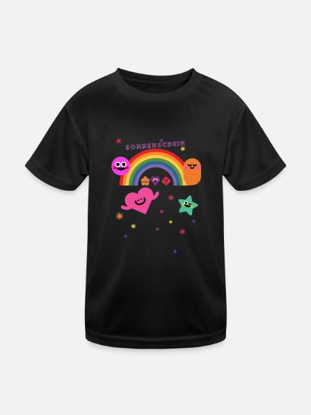 Sonnenschein - Kinder Funktions-T-Shirt - Schwarz - Vorne