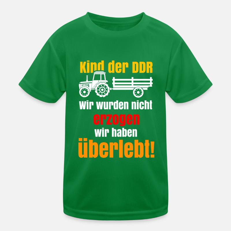 DDR Spruch mit Traktor Kinder Funktions-T-Shirt