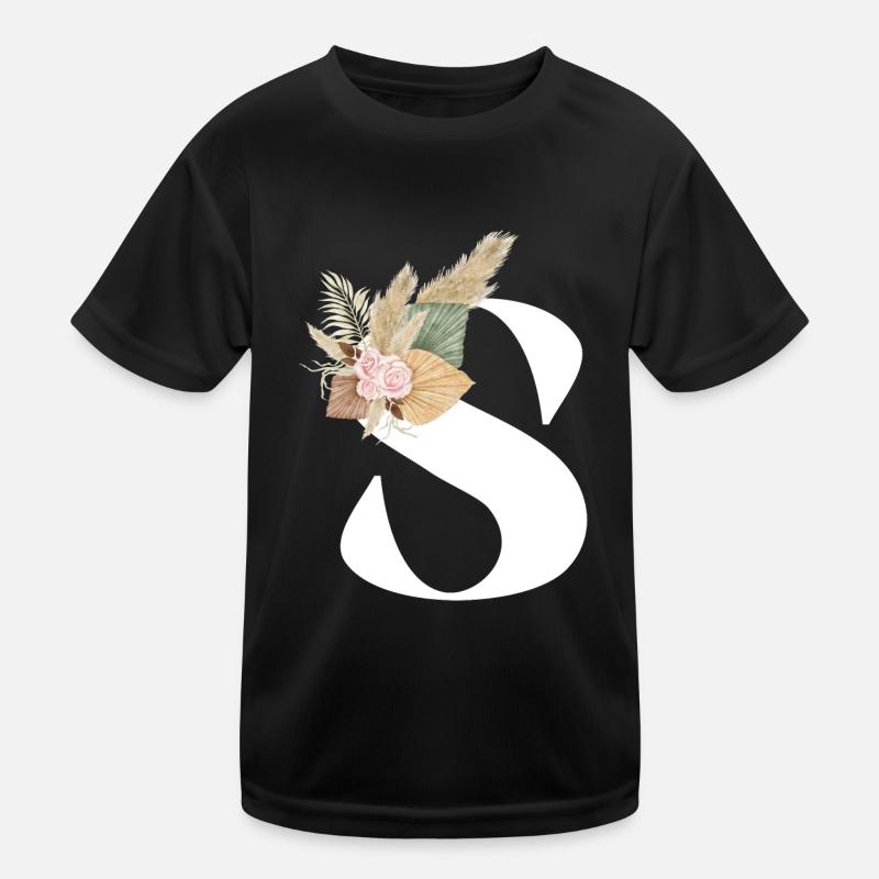 lettre S fleuris T-shirt sport Enfant