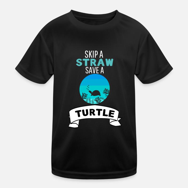 Lass ein Strohhalm weg rette eine Schildkröte Kinder Funktions-T-Shirt