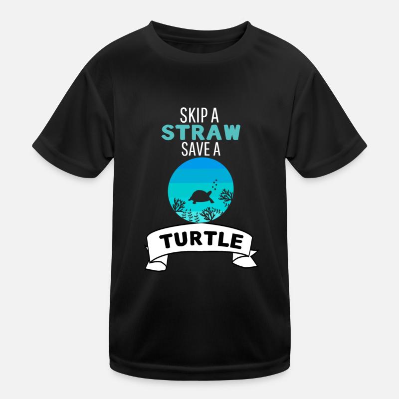 Rétro Créatures Marines Océan Animal Tortue T-shirt sport Enfant