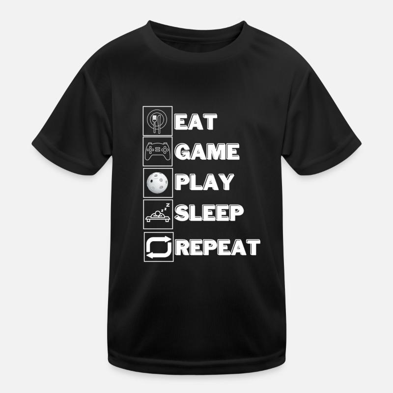 Eat-Game-Play-Sleep-Repeat Kinder Funktions-T-Shirt
