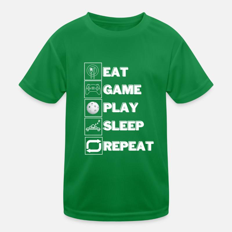 Eat-Game-Play-Sleep-Repeat Kinder Funktions-T-Shirt