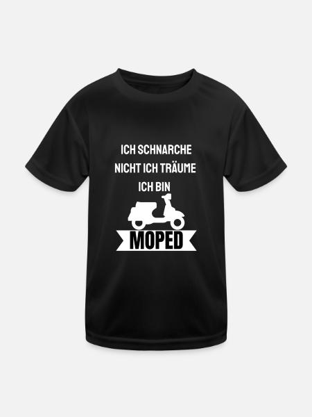Moped Mofafahrer Mofa Mokick Geschenk - Kinder Funktions-T-Shirt - Schwarz - Vorne