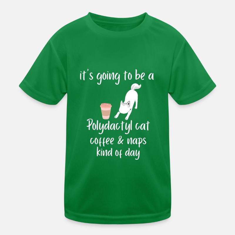 es wird ein Polydactyl Katze Kaffee Nickerchen Tee Kinder Funktions-T-Shirt