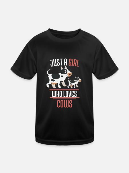 Farmer Farmer Farm Animal Girl Gift Cow - Kids Functional T-Shirt - black - Front