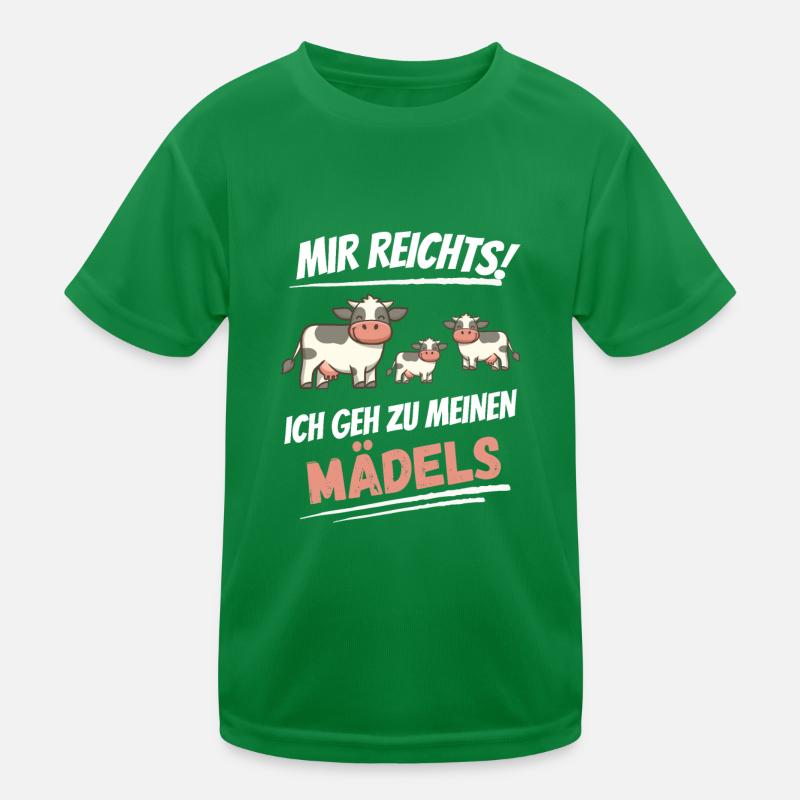 Bauernhof Tier Bauer Lustiges Mädchen Geschenk Kuh Kinder Funktions-T-Shirt