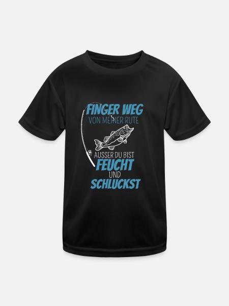 Fisch Angler Lustiges Männertag Geschenk Angeln - Kinder Funktions-T-Shirt - Schwarz - Vorne