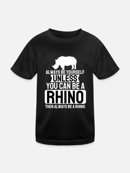 Rhinocéros animal d'Afrique Rhinocéros cadeau drôle - T-shirt sport Enfant - noir - Devant
