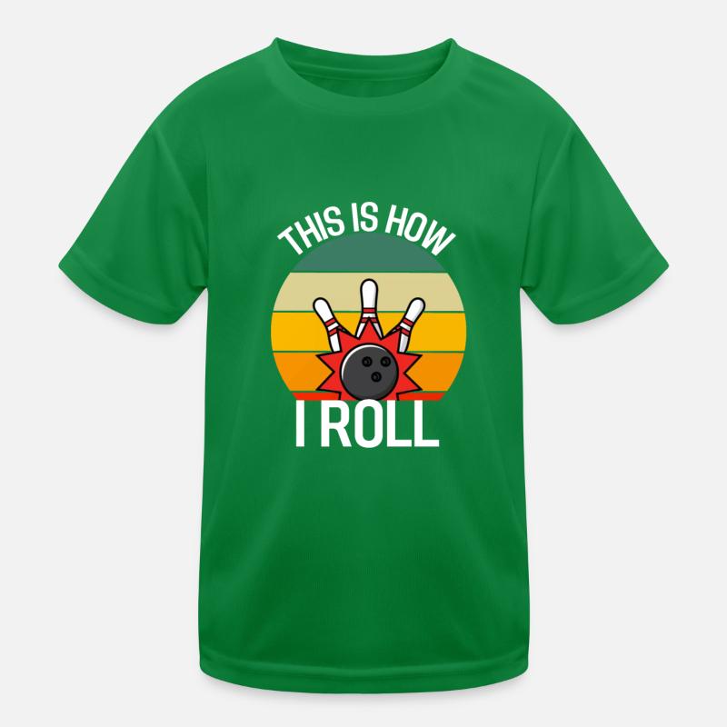 Bowling Player Funny Gift Retro Bowling Kids Functional T-Shirt