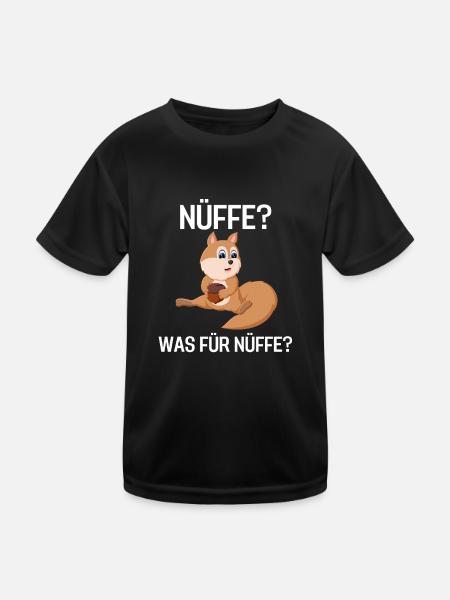 Natur Tier Nüsse Lustiges Geschenk Eichhörnchen - Kinder Funktions-T-Shirt - Schwarz - Vorne