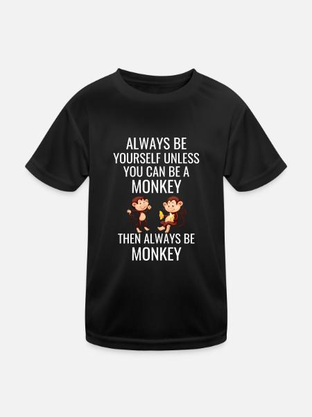 Affenliebhaber Zoo Tier Lustiges Geschenk Affe - Kinder Funktions-T-Shirt - Schwarz - Vorne