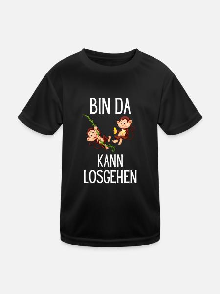 Zoo Tier Lustiges Geschenk Affenliebhaber Affe - Kinder Funktions-T-Shirt - Schwarz - Vorne