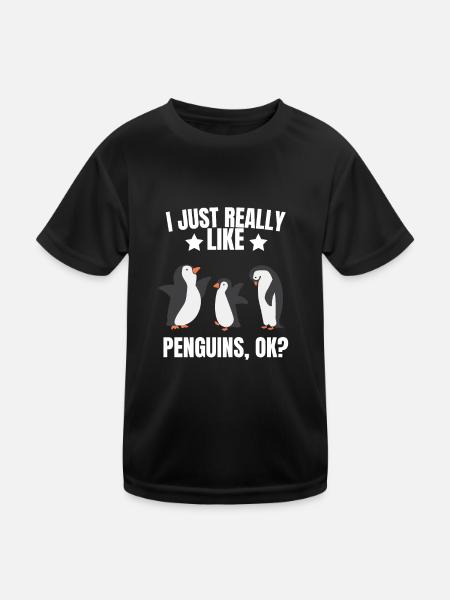 Zoo de l’Antarctique Animal Drôle de cadeau Pingouin - T-shirt sport Enfant - noir - Devant