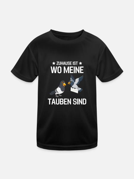 Taubenzucht Taubenschlag Vogel Geschenk Taube - Kinder Funktions-T-Shirt - Schwarz - Vorne