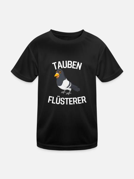 Tauben Flüsterer Taubenzüchter Geschenk Taube - Kinder Funktions-T-Shirt - Schwarz - Vorne