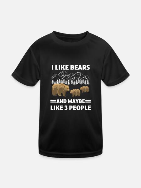 Grizzly Bear Forest Dwellers Forest Animal Gift Bear - Kids Functional T-Shirt - black - Front
