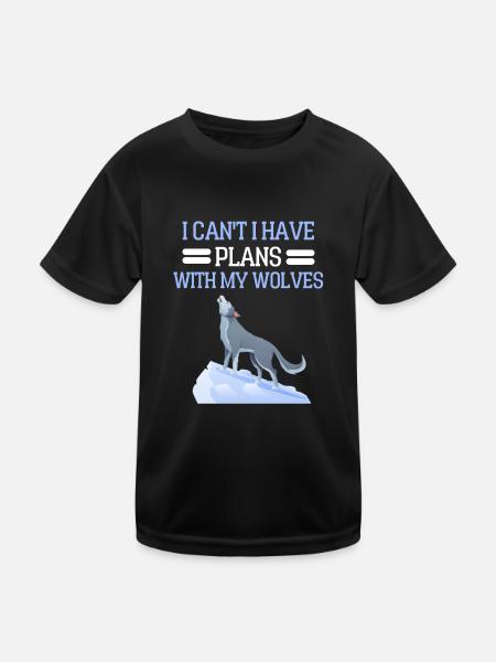 Prédateur Forêt Animal Drôle Cadeau Loup - T-shirt sport Enfant - noir - Devant