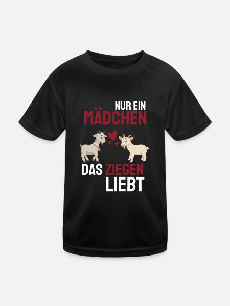 Bauernhof Tier Mädchen Bauer Geschenk Ziege - Kinder Funktions-T-Shirt - Schwarz - Vorne