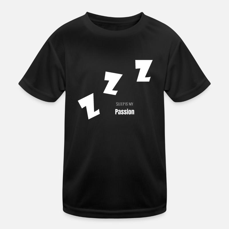 sleeping is my passion - Kids Functional T-Shirt - black