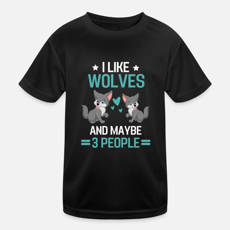 Waldbewohner Raubtier Geschenk Lustiges Wolf Kinder Funktions-T-Shirt