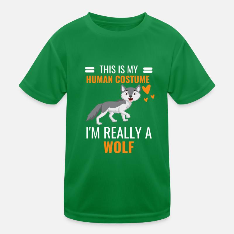Raubtier Wald Tier Wolf Kostüm Party Geschenk Wolf Kinder Funktions-T-Shirt