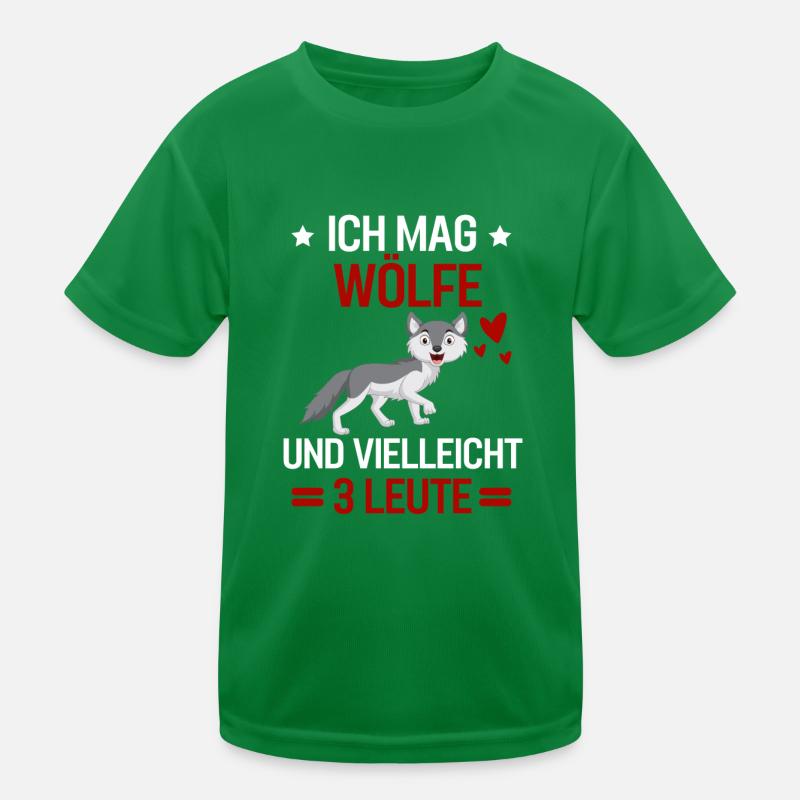 Tierliebhaber Raubtier Lustiges Geschenk Wolf Kinder Funktions-T-Shirt