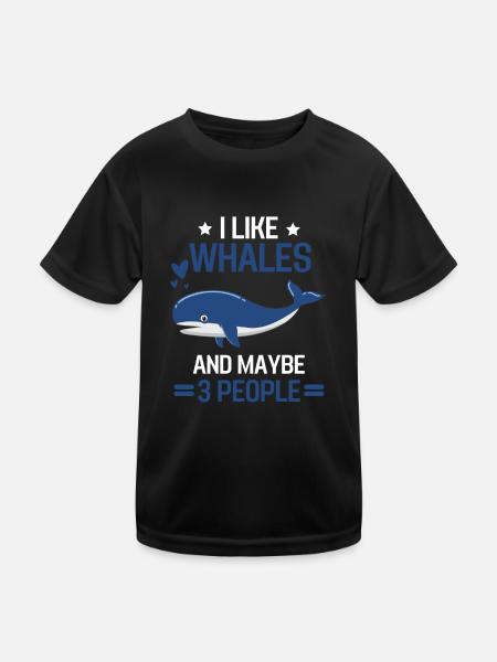 Ocean Animal Sea Animal Gift Funny Whale - Kids Functional T-Shirt - black - Front