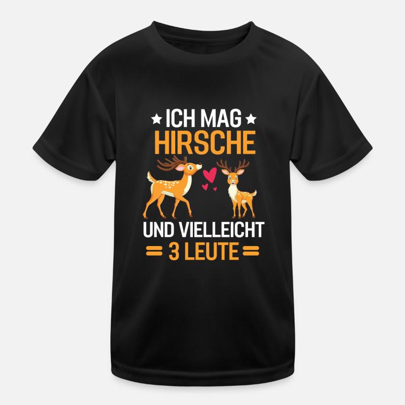 Rotwild Wald Tierliebhaber Geschenk Hirsch Kinder Funktions-T-Shirt