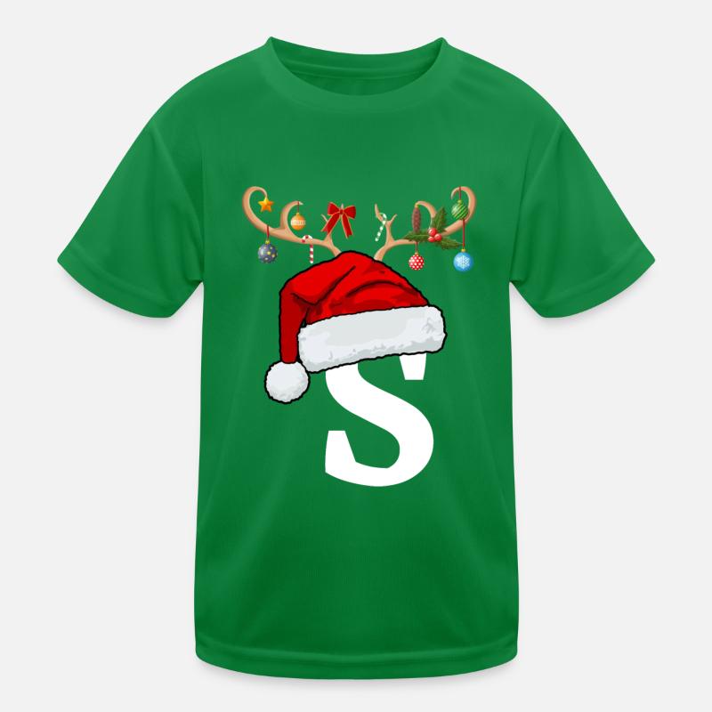 Lettre S bonnet de Noël T-shirt sport Enfant